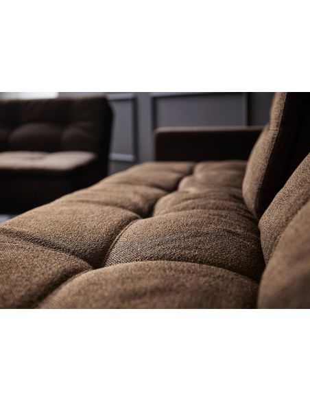 Divanetto letto una piazza e mezza con braccioli materasso a molle in tessuto 240 cm Dublexo - 358 Taura Chocco