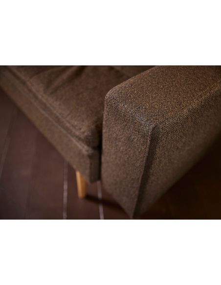 Divanetto letto una piazza e mezza con braccioli materasso a molle in tessuto 240 cm Dublexo - 358 Taura Chocco