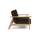 Poltrona moderna con braccioli in legno Dublexo Frej - 358 Taura Chocco