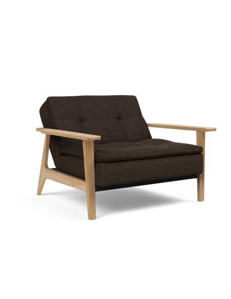 Poltrona moderna con braccioli in legno Dublexo Frej - 358 Taura Chocco