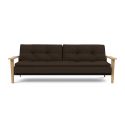Divano letto comodo con braccioli in legno Dublexo Frej - 358 Taura Chocco