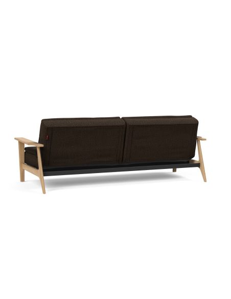 Divano letto comodo con braccioli in legno Dublexo Frej - 358 Taura Chocco