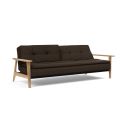 Divano letto comodo con braccioli in legno Dublexo Frej - 358 Taura Chocco