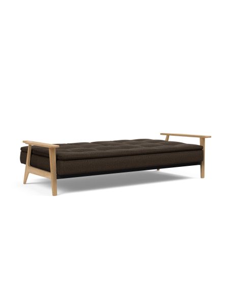 Divano letto comodo con braccioli in legno Dublexo Frej - 358 Taura Chocco