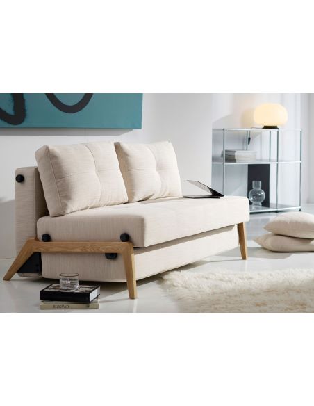 Divano letto matrimoniale trasformabile Cubed - 612 Linen Sand Grey