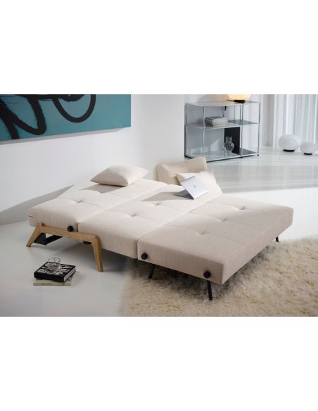 Divano letto matrimoniale trasformabile Cubed - 612 Linen Sand Grey