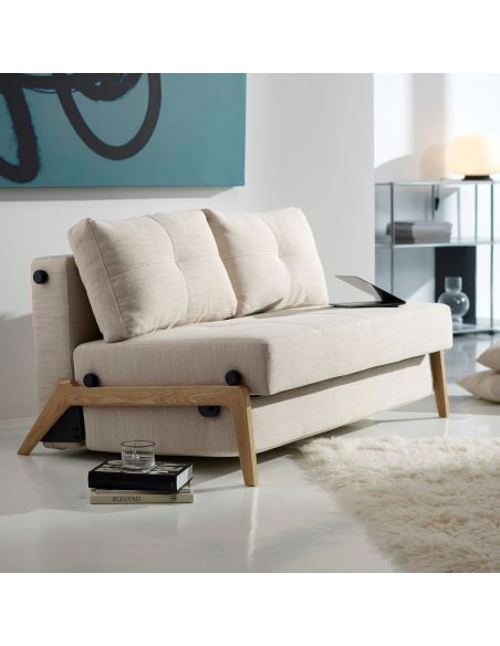 Divano letto matrimoniale trasformabile Cubed - 612 Linen Sand Grey