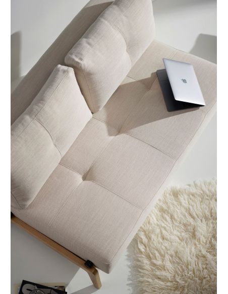 Divano letto matrimoniale trasformabile Cubed - 612 Linen Sand Grey