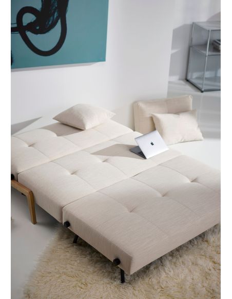 Divano letto matrimoniale trasformabile Cubed - 612 Linen Sand Grey