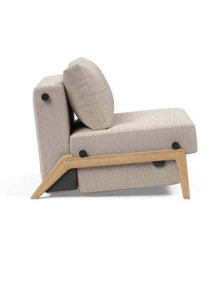 Poltrona letto trasformabile letto singolo design moderno Cubed - 612 Blida Sand Grey