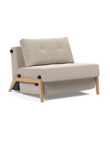 Poltrona letto trasformabile letto singolo design moderno Cubed - 612 Blida Sand Grey