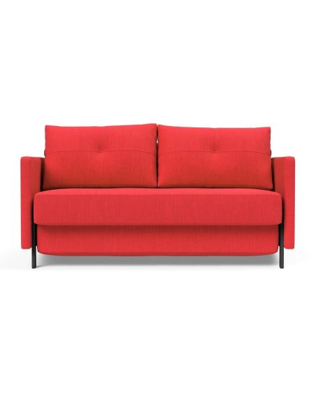 Divano letto Cubed Arm con braccioli convertibile salvaspazio 140 cm - 511 Elegance Red
