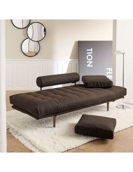 Divano letto singolo Rollo lettino salvaspazio 80x200 cm - 358 Taura Chocco