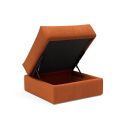 Pouf imbottito con contenitore salvaspazio Cornila