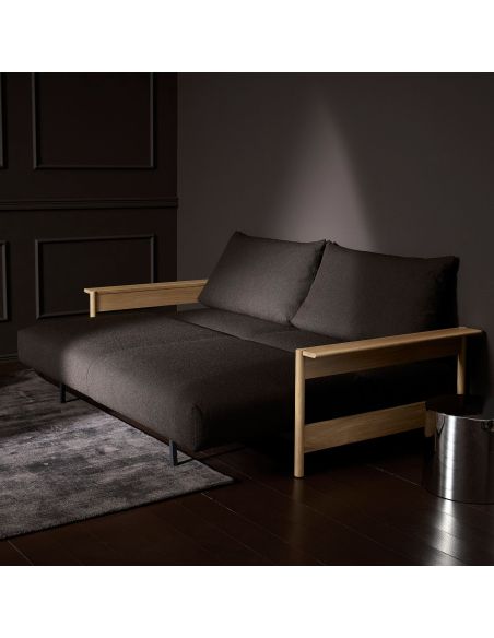 Divano letto matrimoniale per uso quotidiano Malloy Wood - 358 Taura Chocco