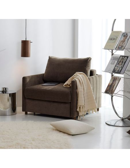 Poltrona letto con braccioli Neah Slim - 411 Esina Cedar Brown Poltrona letto con braccioli Neah Slim - 411 Esina Cedar Brown