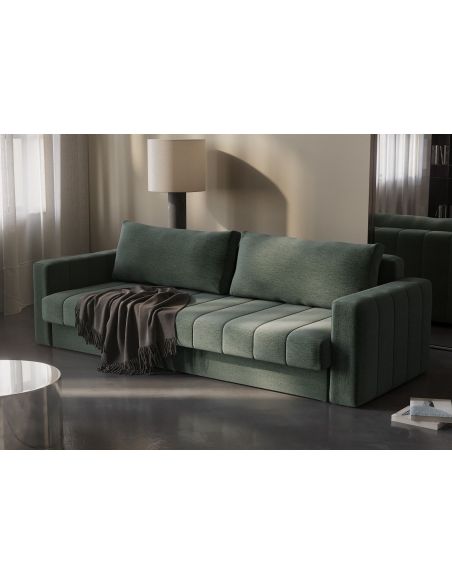 Divano letto matrimoniale con braccioli Akello Arms - 281 Avella Pine Green