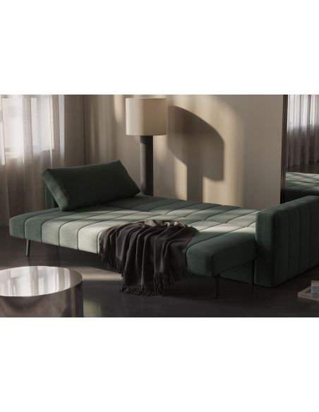 Divano letto matrimoniale con braccioli Akello Arms - 281 Avella Pine Green