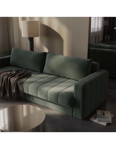 Divano letto matrimoniale con braccioli Akello Arms - 281 Avella Pine Green