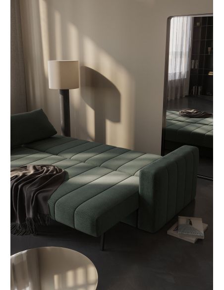 Divano letto matrimoniale con braccioli Akello Arms - 281 Avella Pine Green