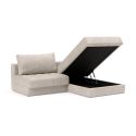Divano letto matrimoniale con penisola Akello Lounger - 280 Avella Sand