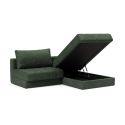 Divano letto matrimoniale con penisola Akello Lounger - 281 Avella Pine Green