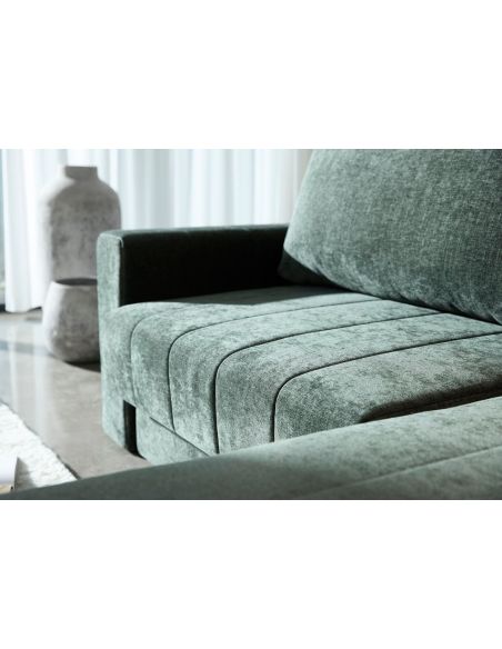 Divano letto matrimoniale con penisola e braccioli Akello Lounger Arms - 281 Avella Pine Green