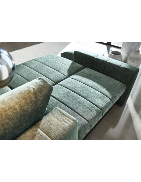 Divano letto matrimoniale con penisola e braccioli Akello Lounger Arms - 281 Avella Pine Green