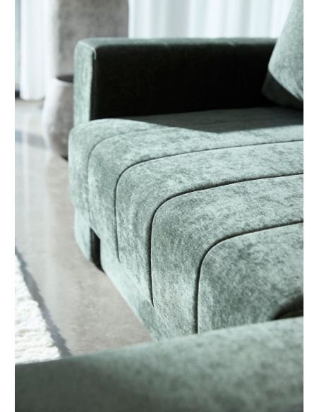 Divano letto matrimoniale con penisola e braccioli Akello Lounger Arms - 281 Avella Pine Green