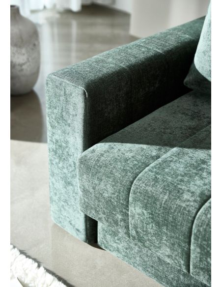 Divano letto matrimoniale con penisola e braccioli Akello Lounger Arms - 281 Avella Pine Green