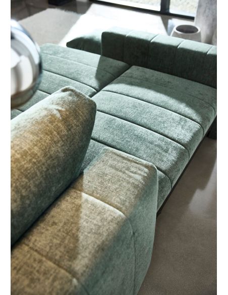 Divano letto matrimoniale con penisola e braccioli Akello Lounger Arms - 281 Avella Pine Green