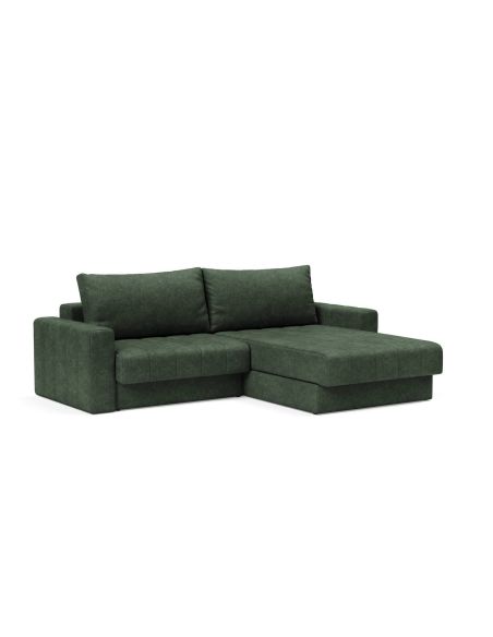 Divano letto matrimoniale con penisola e braccioli Akello Lounger Arms - 281 Avella Pine Green