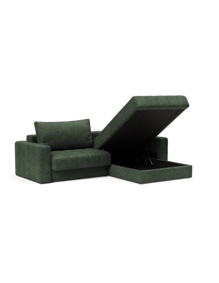 Divano letto matrimoniale con penisola e braccioli Akello Lounger Arms - 281 Avella Pine Green