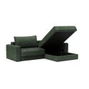Divano letto matrimoniale con penisola e braccioli Akello Lounger Arms - 281 Avella Pine Green