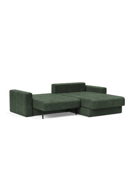 Divano letto matrimoniale con penisola e braccioli Akello Lounger Arms - 281 Avella Pine Green