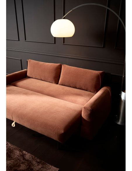 Divano letto matrimoniale con braccioli Cone - 412 Esina Rust Orange