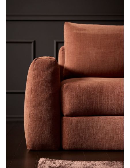 Divano letto matrimoniale con braccioli Cone - 412 Esina Rust Orange