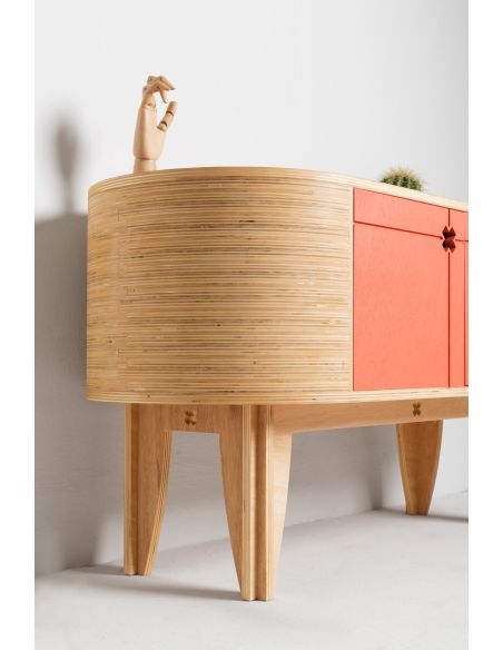 Mobile porta TV in legno multi-strato Curvi