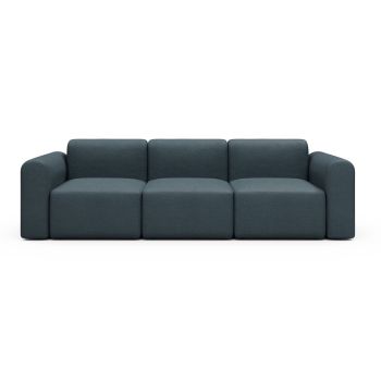 Divano a tre posti con braccioli Rund A3L - Denari 489 Royal Blue 2
