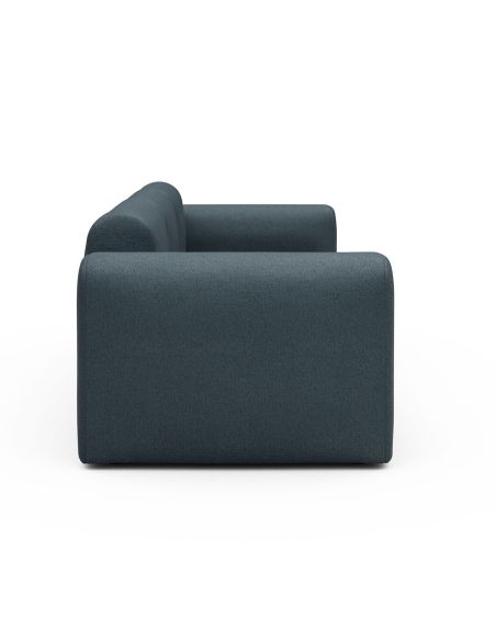 Divano a tre posti con braccioli Rund A3L - Denari 489 Royal Blue