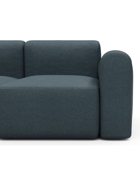 Divano a tre posti con braccioli Rund A3L - Denari 489 Royal Blue