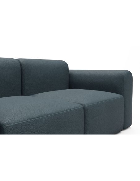 Divano a tre posti con braccioli Rund A3L - Denari 489 Royal Blue