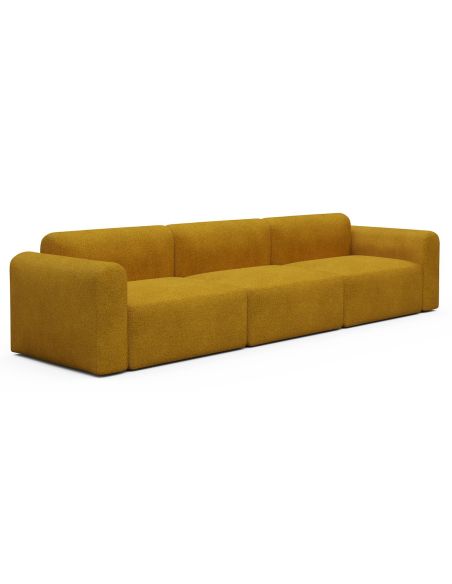 Divano design moderno Rund B3L - Bouclé 536 Ochre