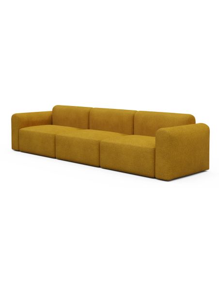 Divano design moderno Rund B3L - Bouclé 536 Ochre