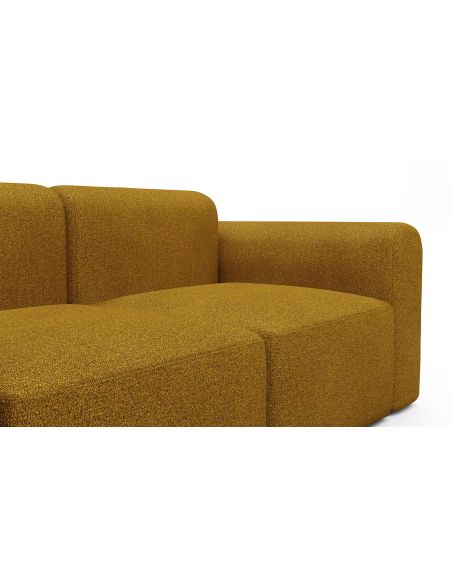 Divano design moderno Rund B3L - Bouclé 536 Ochre