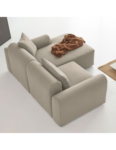 Divano 2 posti con penisola Rund C2L - Vivus 571 Dusty Sand