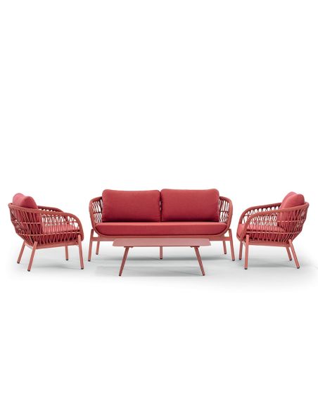 Set da giardino in alluminio e corda Elba Rope