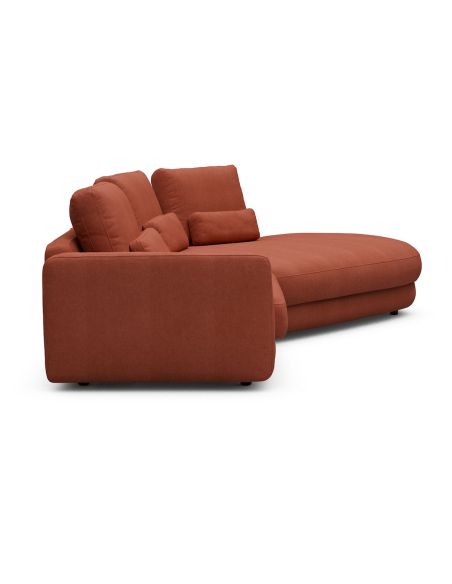 Divano moderno con penisola Vivole 1.5 - Argus 581 Rust