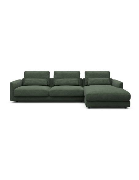 Divano con chaise longue Vivole 6.0 - Casone 498 Forest Green