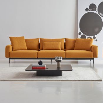 Divano tre posti design moderno Arthon A3 - Bouclé 536 Ochre 2